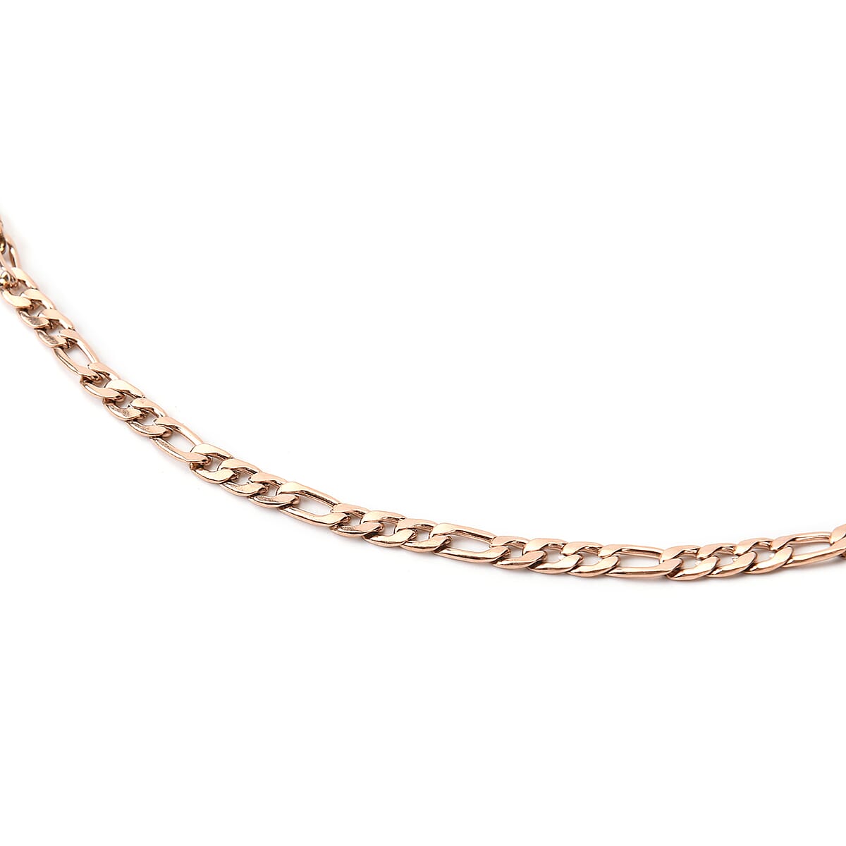 Figaro Necklace 26-30 Inches in ION Plated Rose Gold Stainless Steel 24.60 Grams image number 2