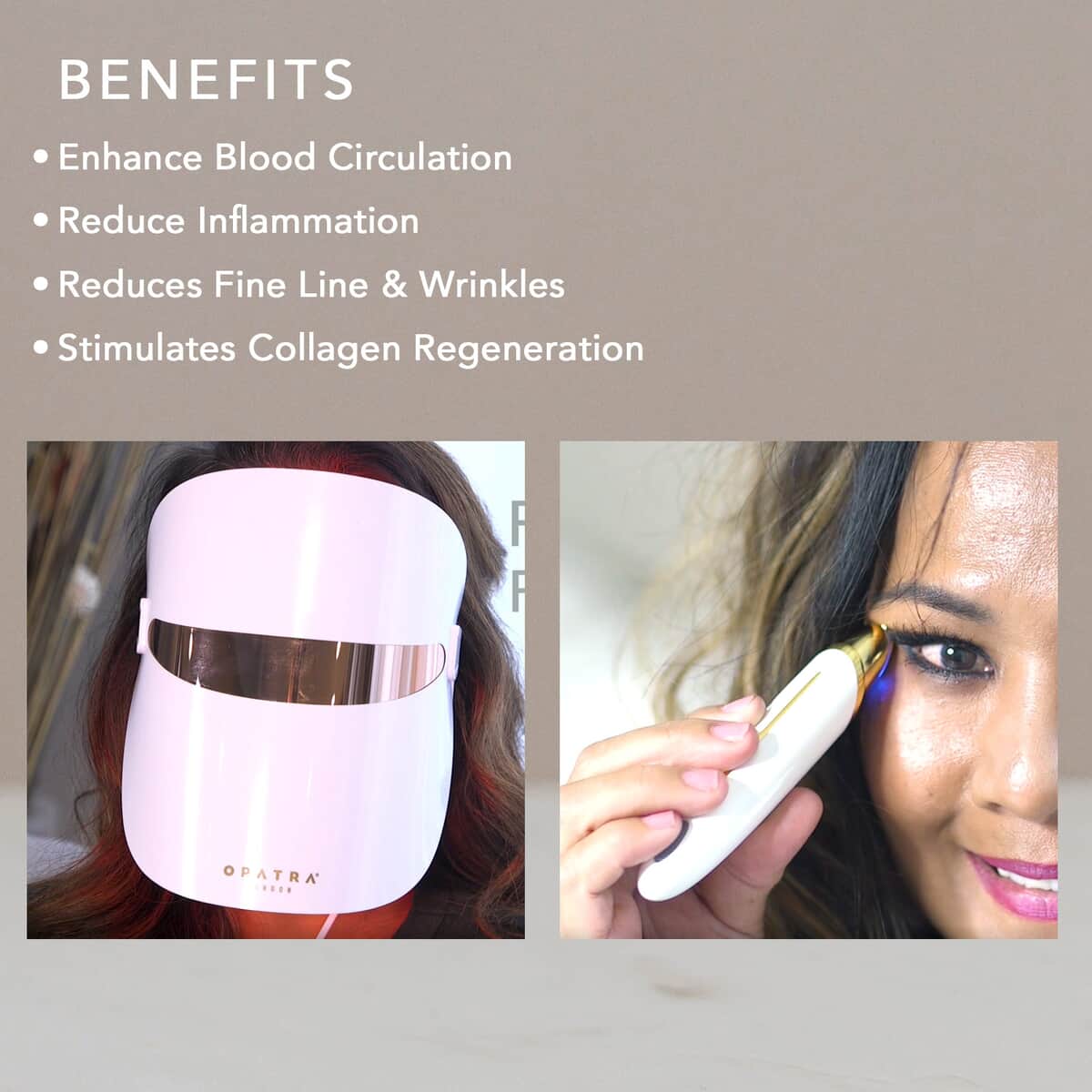 OPATRA Glow Mask with LED Light Therapy (Warranty Included) & Dermieye Plus image number 2