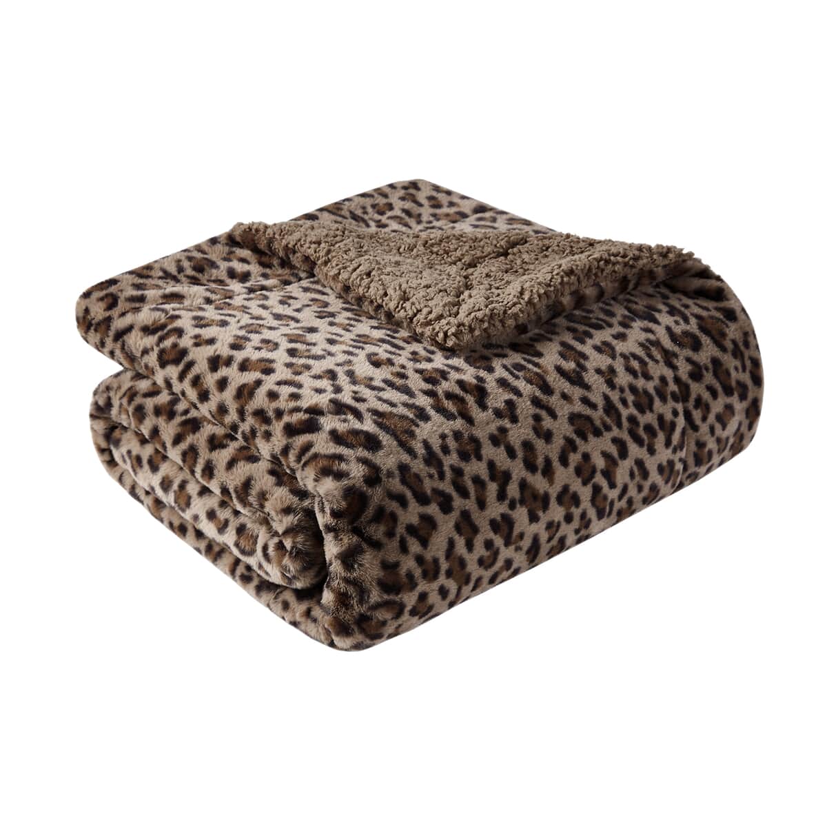 Vcny Home Machine Washable Ultra Soft Faux Fur Brown Cheetah Throw image number 0