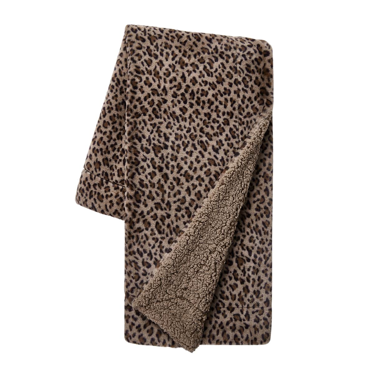 Vcny Home Machine Washable Ultra Soft Faux Fur Brown Cheetah Throw image number 1