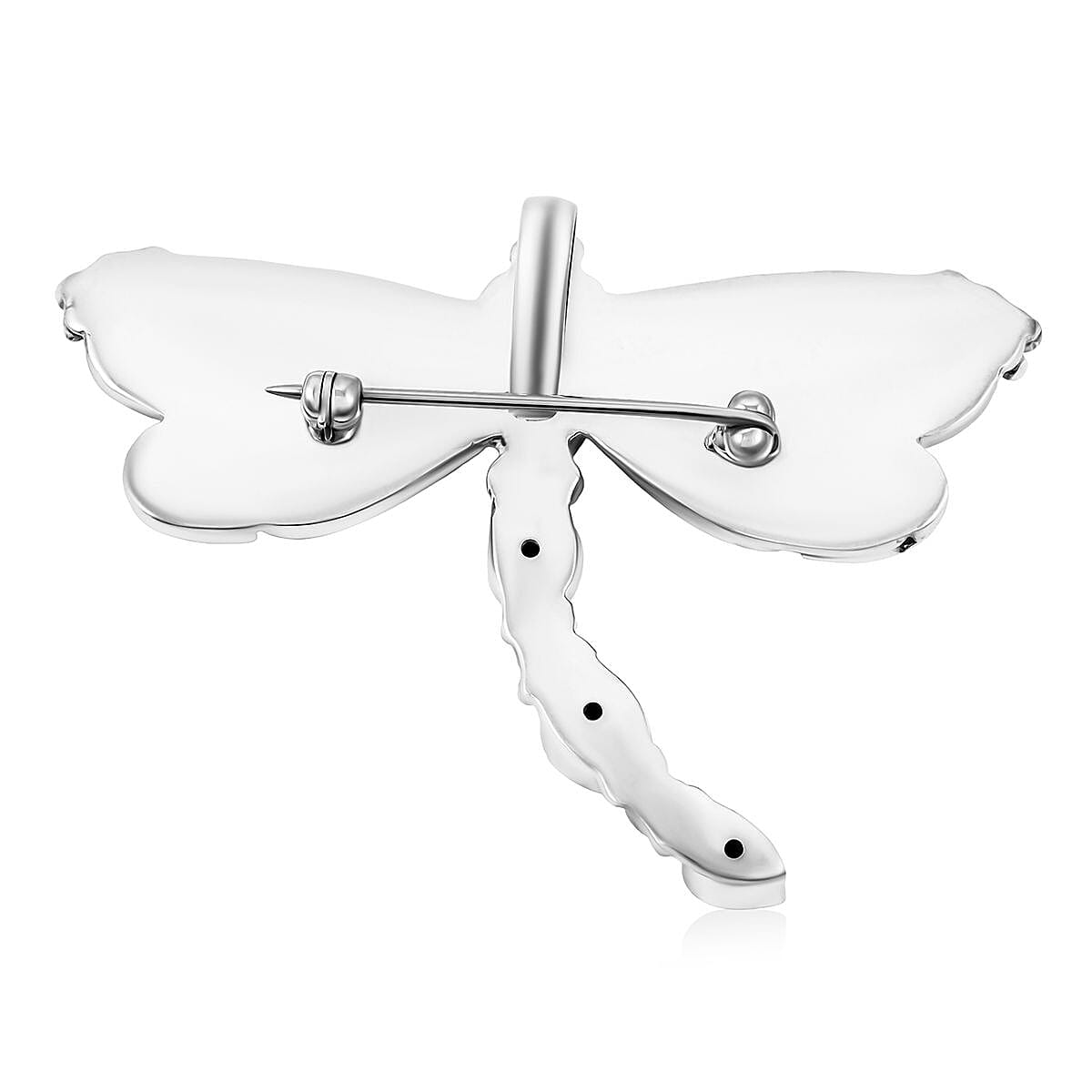Sajen Silver Abalone Shell and Multi Gemstone Dragonfly Pendant in Sterling Silver 12.50 Grams 3.00 ctw