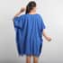 JOVIE Blue Sequin and Fringe Embellishments V-Neck Kaftan Top - One Size Fits Most image number 2
