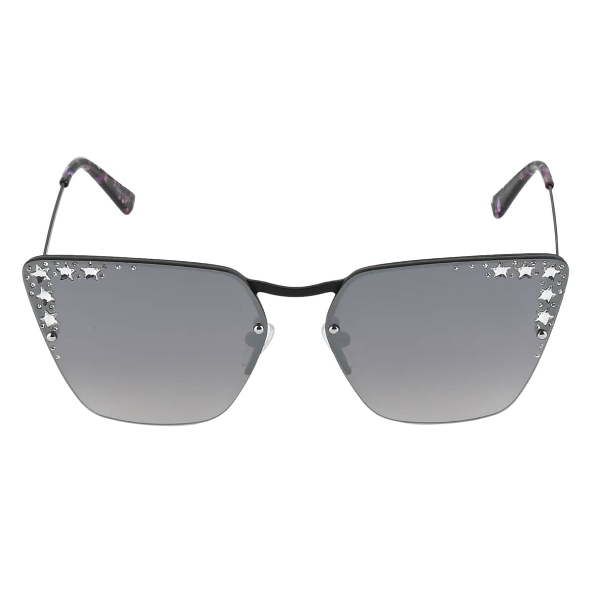 Nicole Miller Matte Black Rouen Crystal Embellished Runway Sunglasses image number 0
