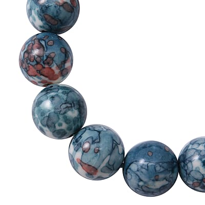 Blue Agate 12mm Beaded Stretch Bracelet 150.00 ctw