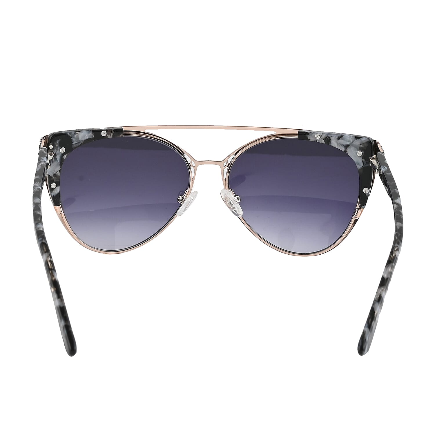Nicole Miller Black and Black Marble Normandy Crystal Embellished Runway Sunglasses