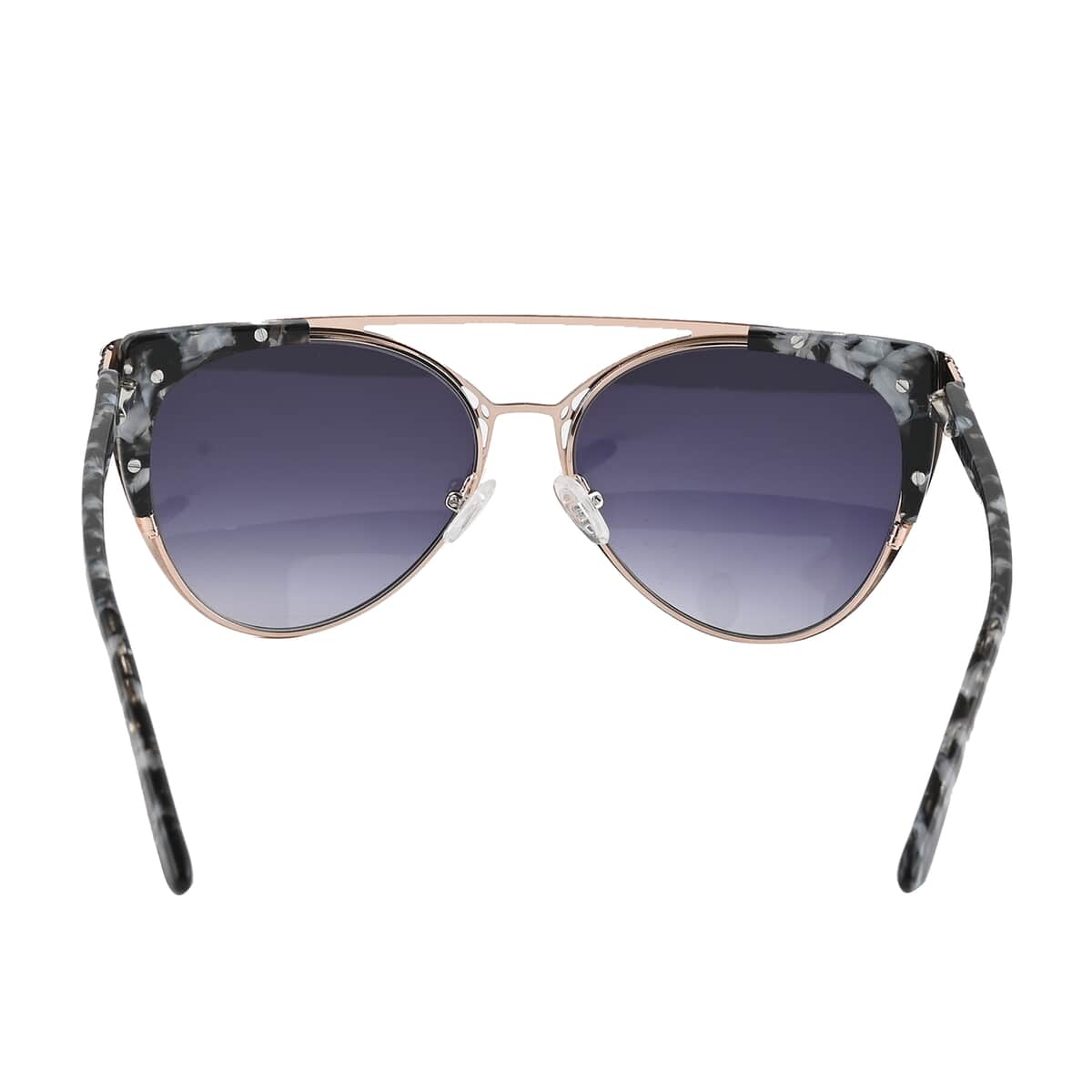 Nicole Miller Black and Black Marble Normandy Crystal Embellished Runway Sunglasses image number 2