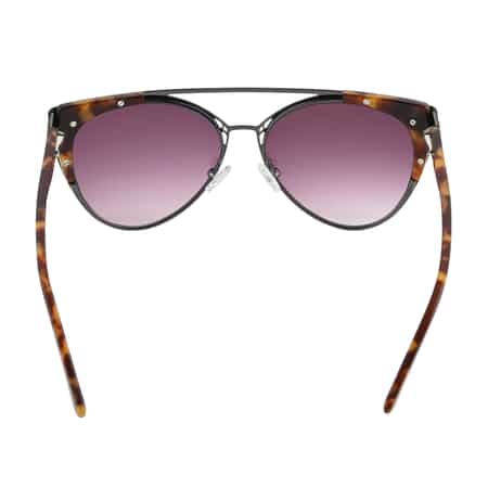 Nicole Miller Ivory and Burgundy Normandy Crystal Embellished Runway Sunglasses , UV Cat Eye Sunglasses , Designer Polarized Sunglasses image number 2