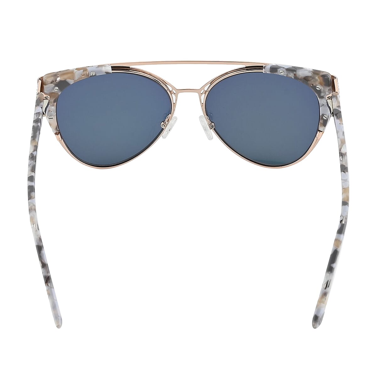 Nicole Miller White Normandy Crystal Embellished Runway Sunglasses | UV Cat Eye Sunglasses | Designer Polarized Sunglasses image number 2