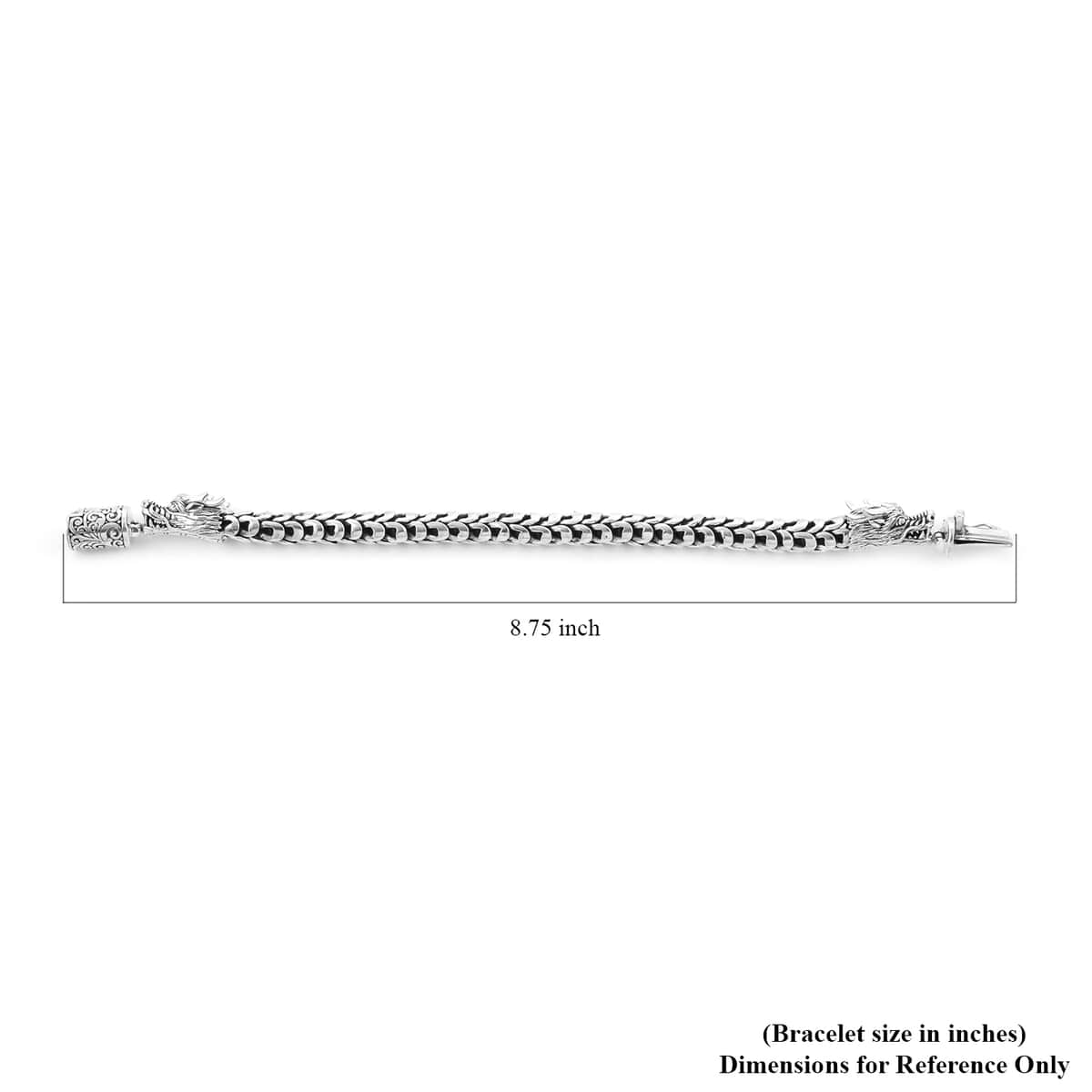 BALI LEGACY Sterling Silver Double Dragon Head Bracelet (7.00 In) 34.40 Grams image number 5