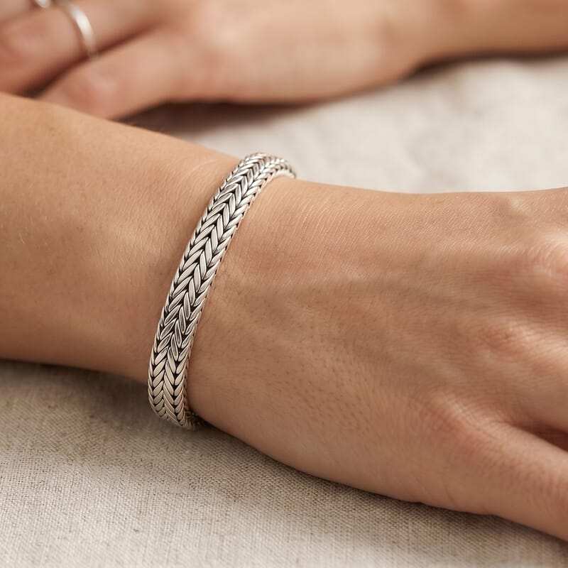 Bali Legacy Sterling Silver Tulang Naga Bracelet (7.50 In) 41 Grams