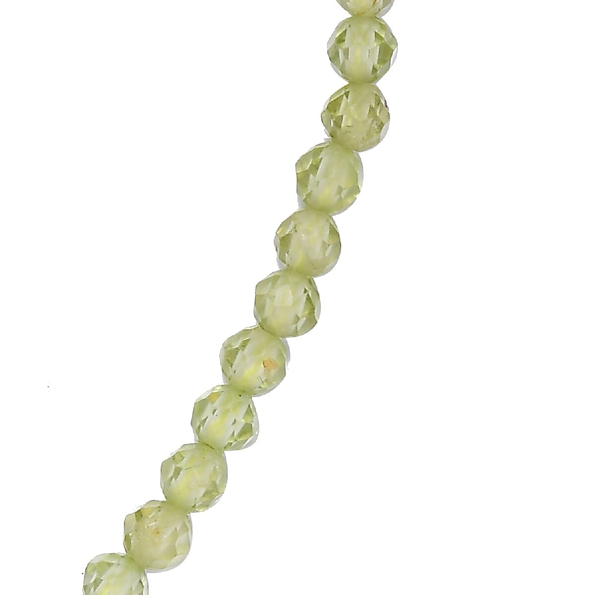 Peridot Beaded Necklace 18 Inches in Sterling Silver 27.00 ctw