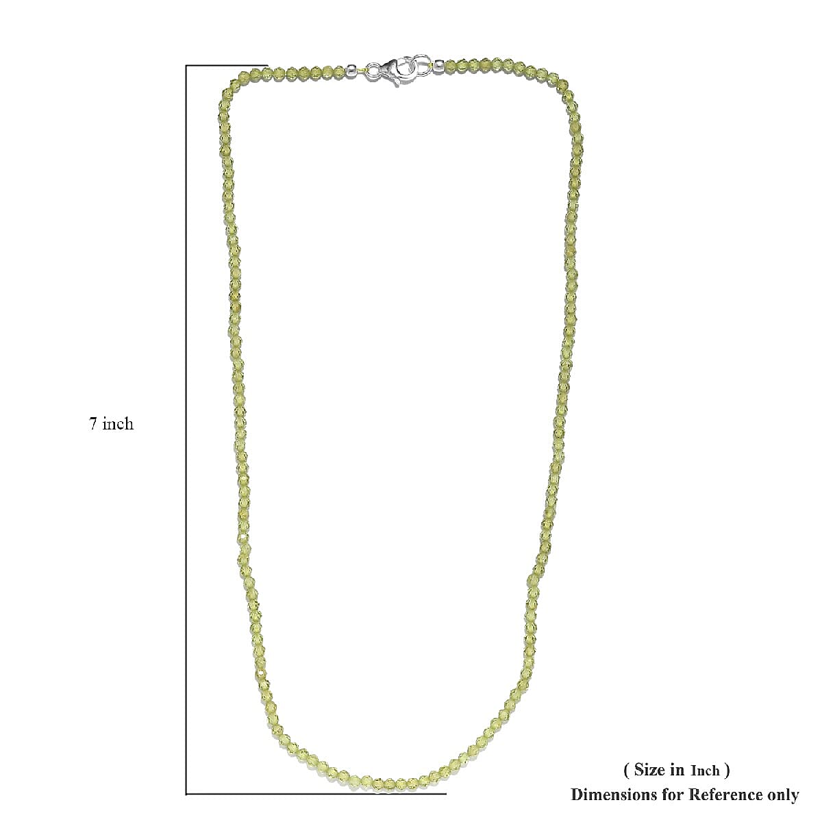 Peridot Beaded Necklace 18 Inches in Sterling Silver 27.00 ctw
