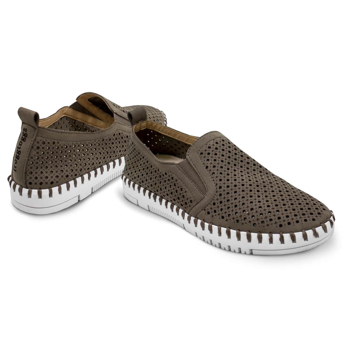 FROGG TOGGS Olive Traveller's Slip-on Perforated Comfort Shoes (Size 5) image number 0