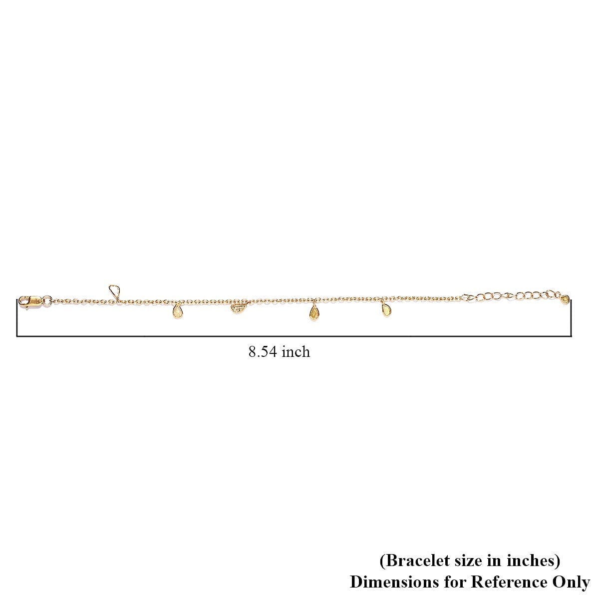 Artisan Crafted Polki Yellow Diamond Charm Bracelet in 14K Yellow Gold Over Sterling Silver (Adjustable) 0.50 ctw