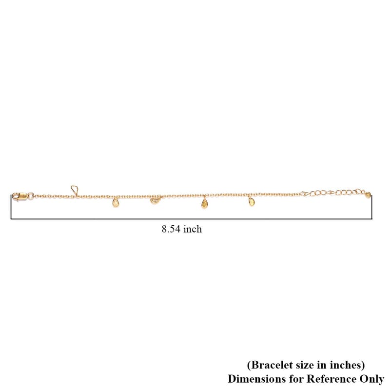 Artisan Crafted Polki Yellow Diamond Charm Bracelet in 14K Yellow Gold Over Sterling Silver (Adjustable) 0.50 ctw