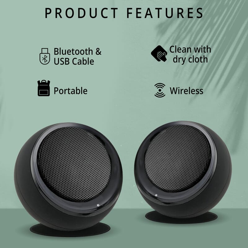 iJoy ECLIPSE Black Pairing Bluetooth Speakers with Carrying Case