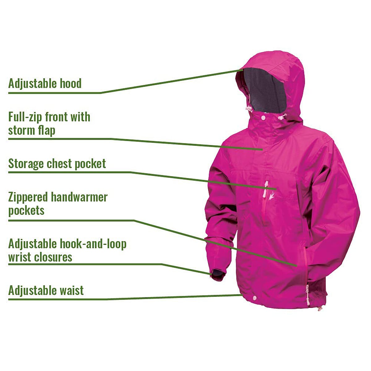 Frogg Toggs Pink Women's Java Toadz 2.5 Zip Up Outdoor Jacket (L) image number 2