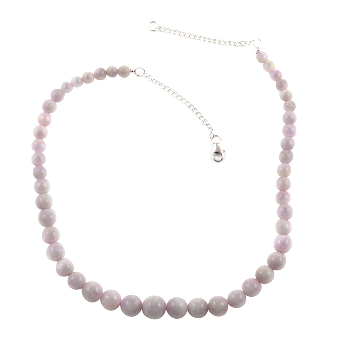 RARE FIND Kunzite Beaded Necklace 15-20 Inches in Stainless Steel 229.60 ctw image number 1
