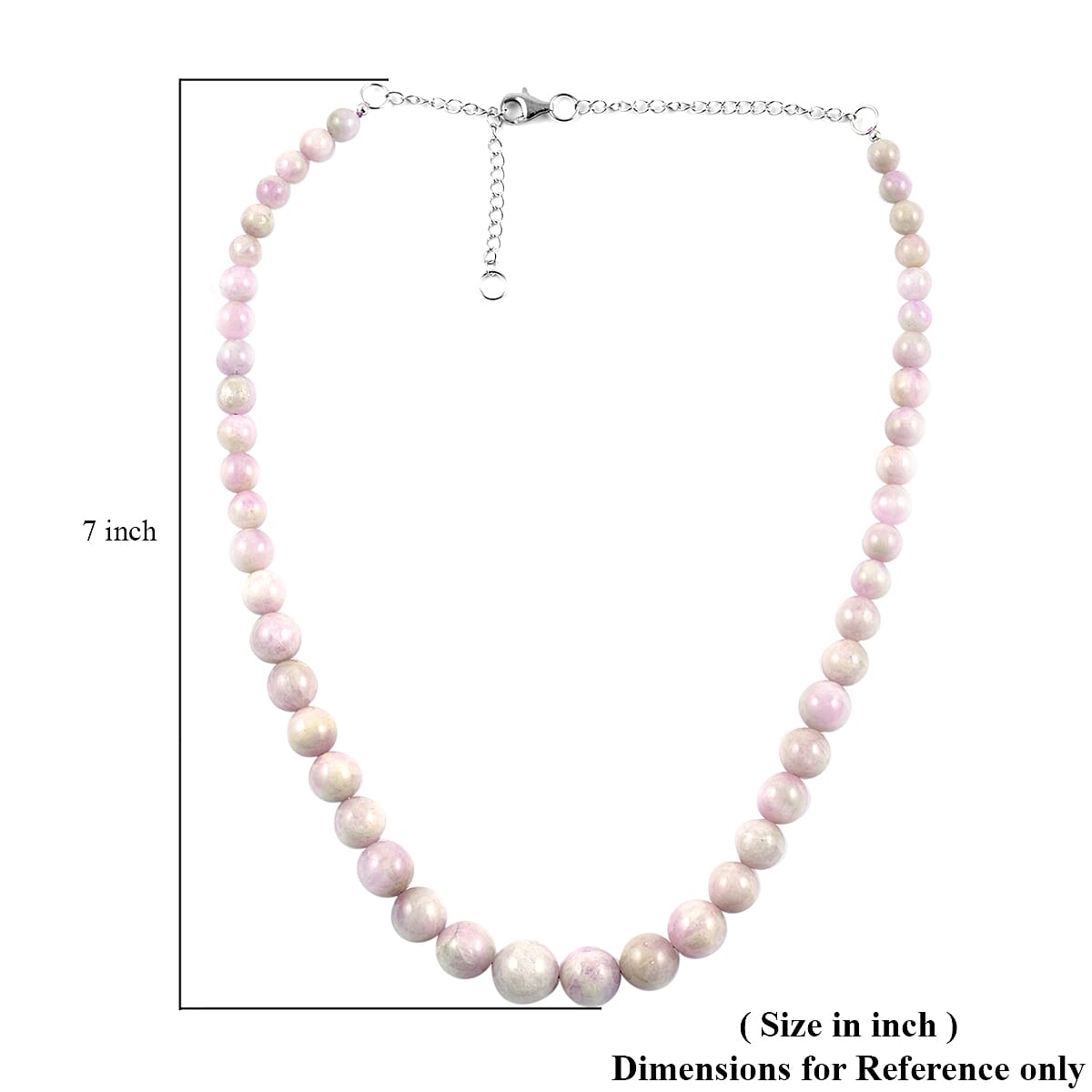 RARE FIND Kunzite Beaded Necklace 15-20 Inches in Stainless Steel 229.60 ctw image number 3