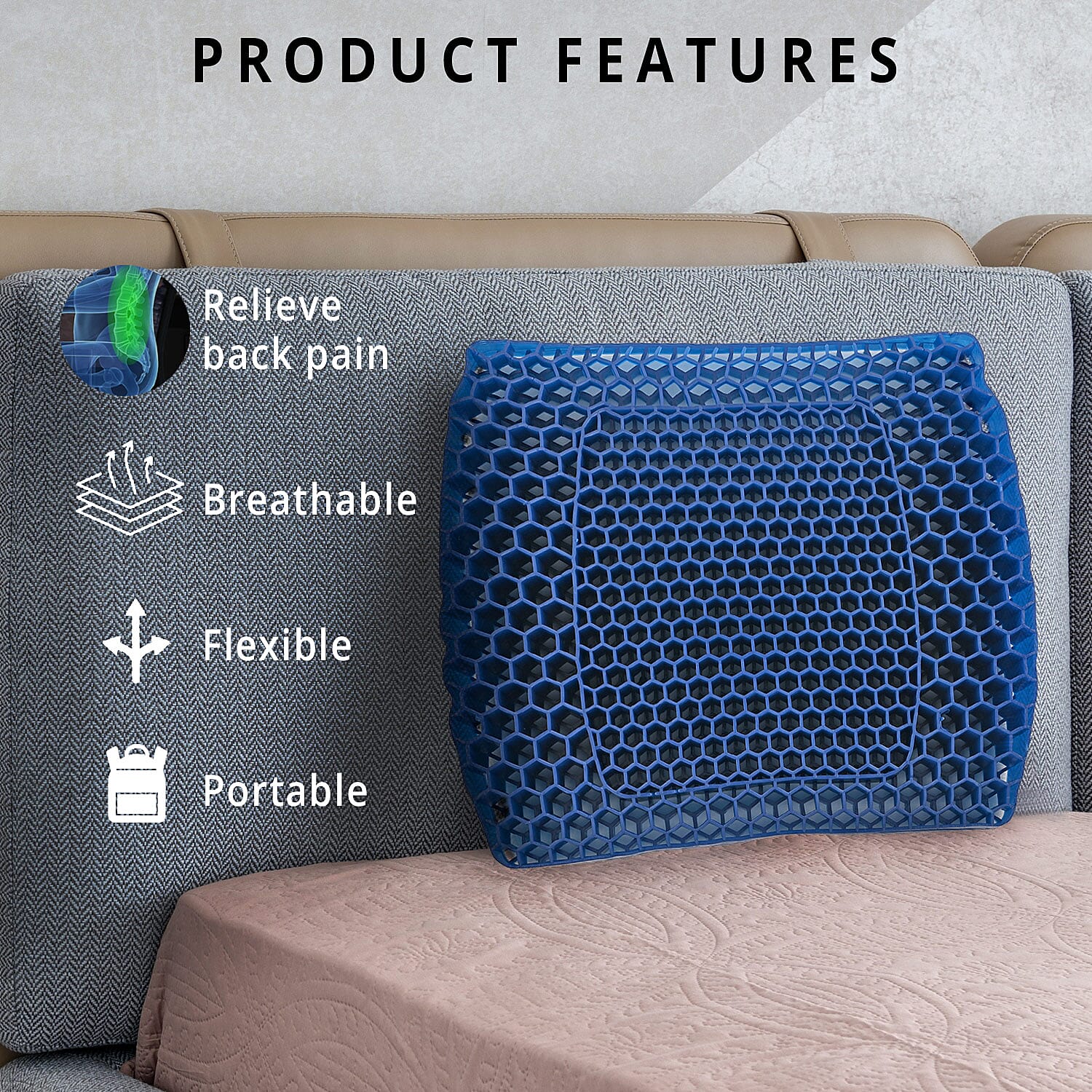 Closeout Honeycomb Pattern Soothe Back Comfort Cushion