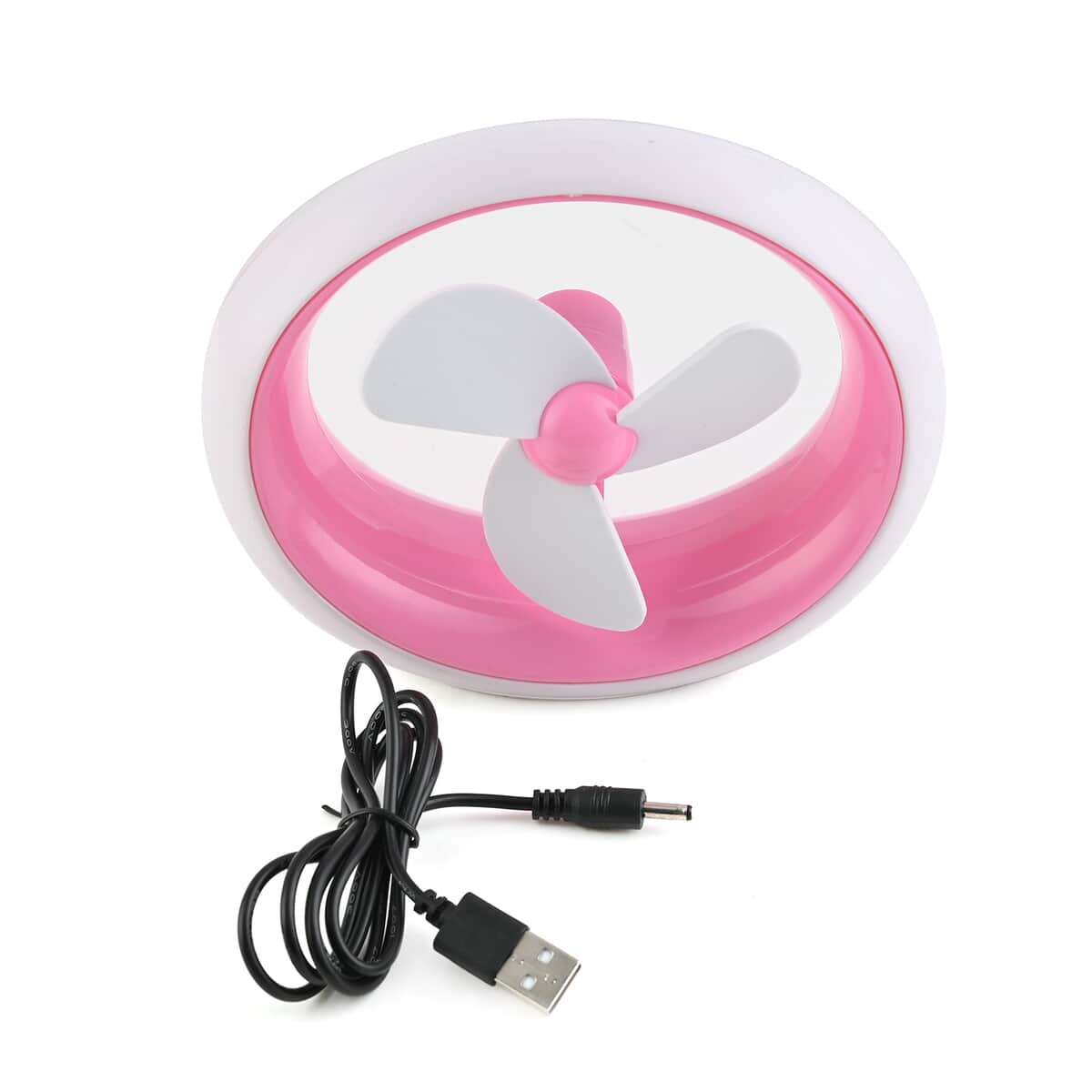 Pink USB Personal Desk Fan (2xAA Battery Not Included) image number 0