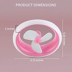 Pink USB Personal Desk Fan (2xAA Battery Not Included)