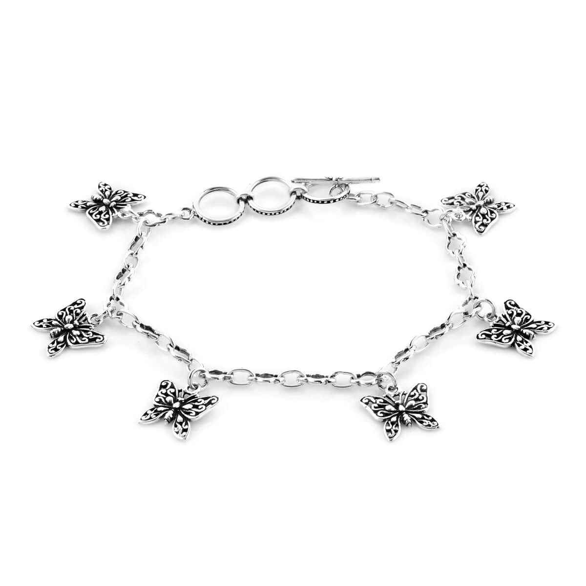 BALI LEGACY Dragon Charm Bracelet in Sterling Silver (7.25 In) 18 Grams image number 0