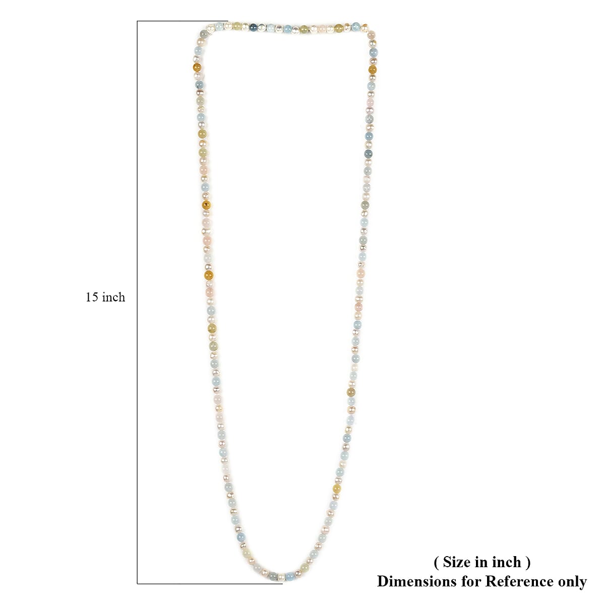 Multi Beryl and Freshwater Pearl Beaded Drape Necklace 36 Inches 238.40 ctw image number 3