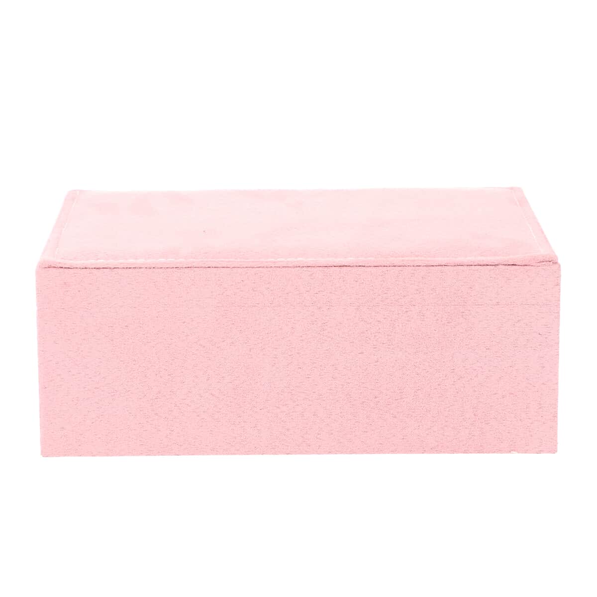 Pink Velvet 2 Layer Jewelry Box with Lock and Key image number 3