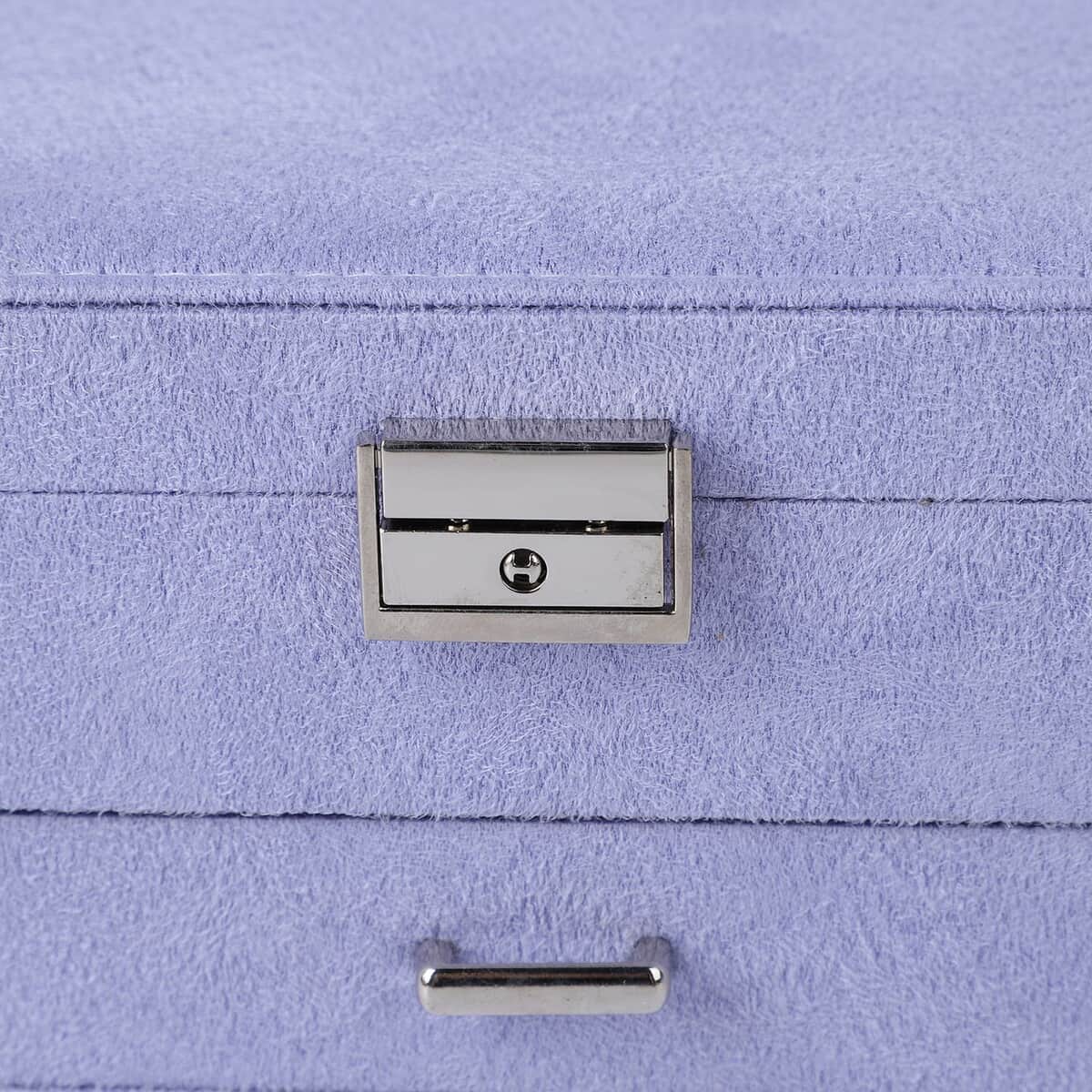 Lilac Velvet 2 Layer Jewelry Box with Lock and Key image number 5