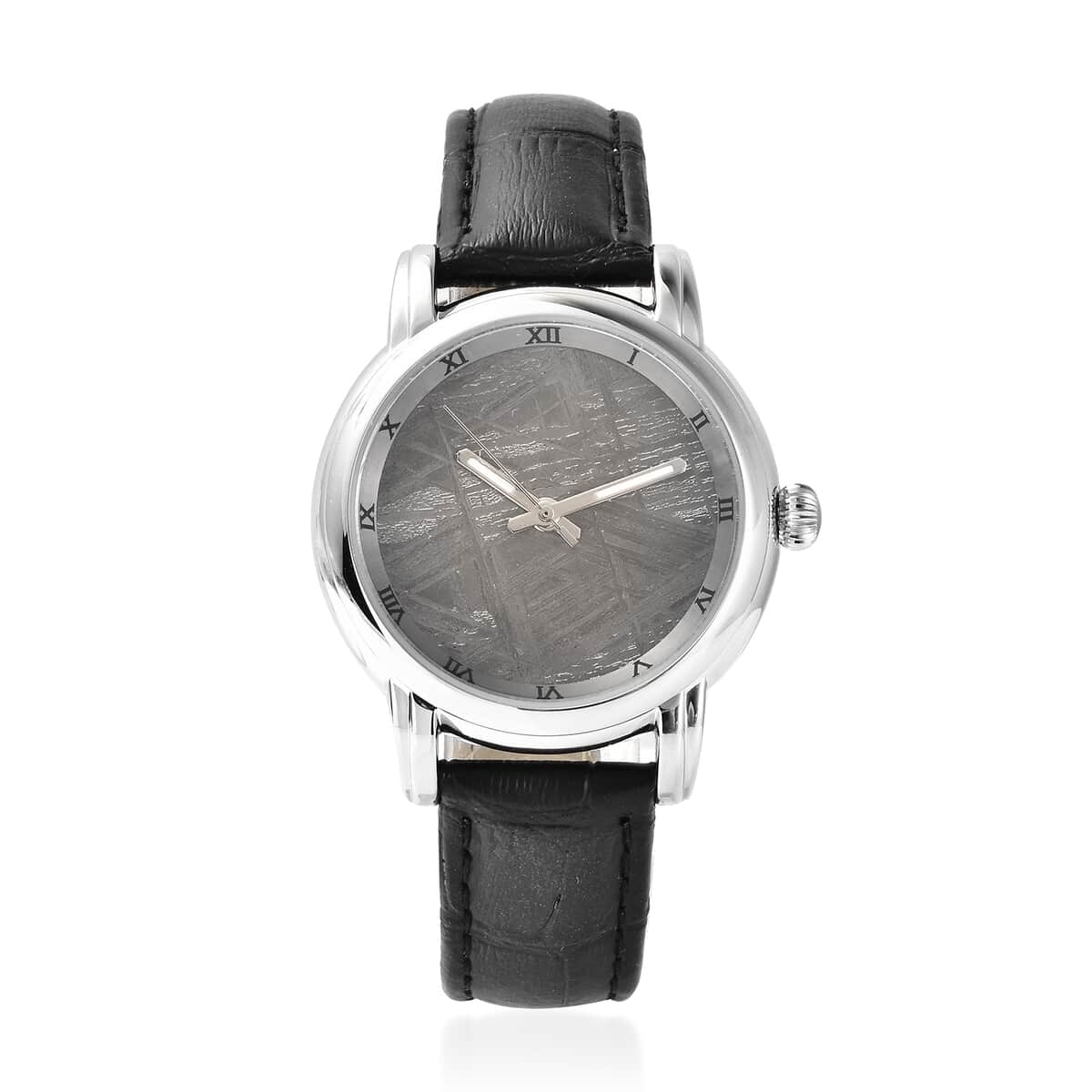 EON 1962 Swiss Movement Watch with Black Marvelous Meteorite Dial & Black Leather Strap image number 0