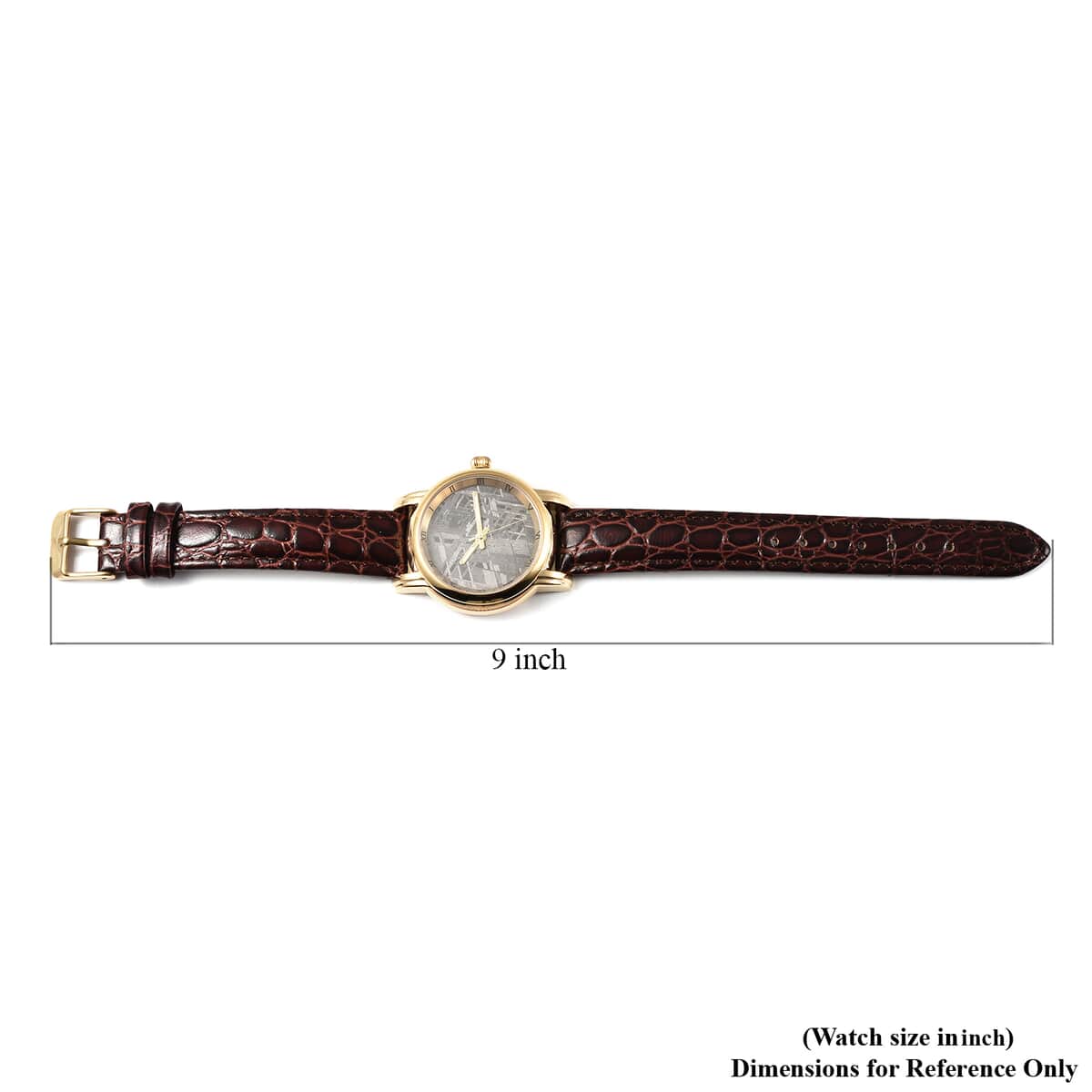 Eon 1962 Swiss Movement Watch with Marvelous Meteorite Dial & Dark Brown Leather Strap, Designer Gemstone Watch, Analog Luxury Wristwatch image number 5