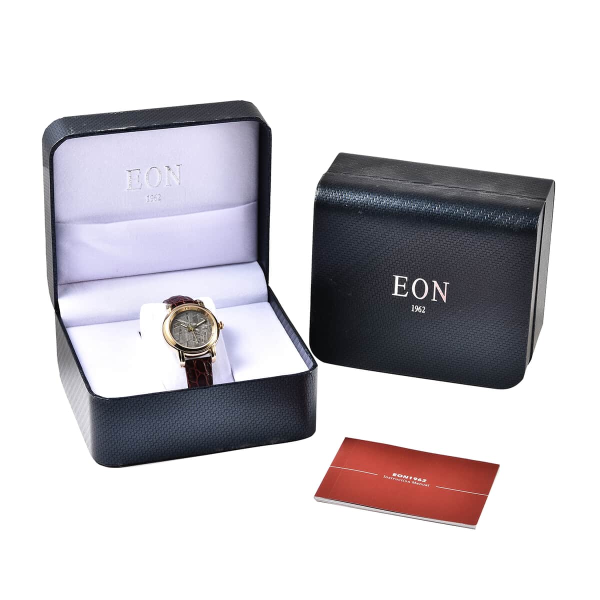 Eon 1962 Swiss Movement Watch with Marvelous Meteorite Dial & Dark Brown Leather Strap, Designer Gemstone Watch, Analog Luxury Wristwatch image number 6