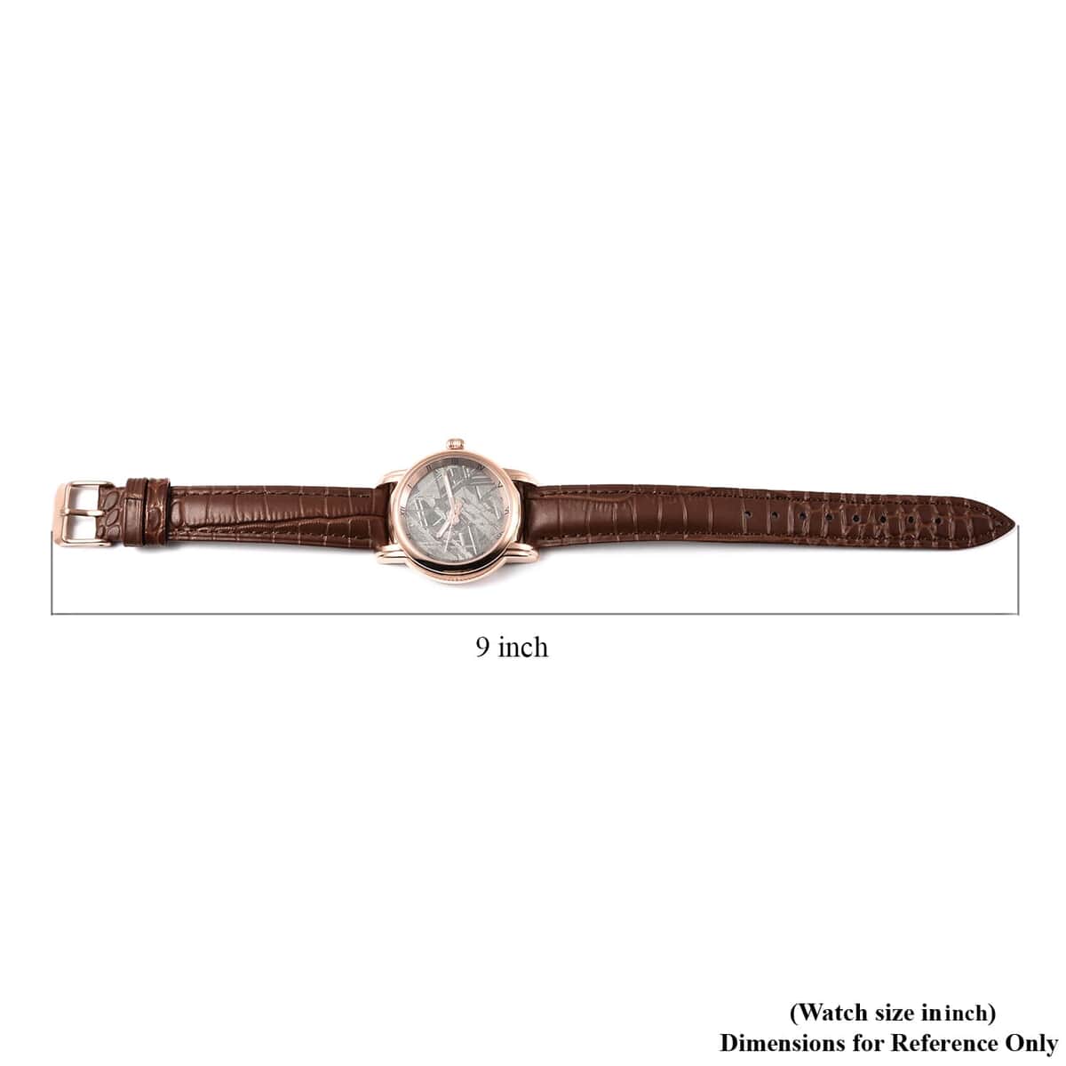 Eon 1962 Swiss Movement Watch with Marvelous Meteorite Dial & Light Brown Leather Strap, Designer Gemstone Watch, Analog Luxury Wristwatch image number 6
