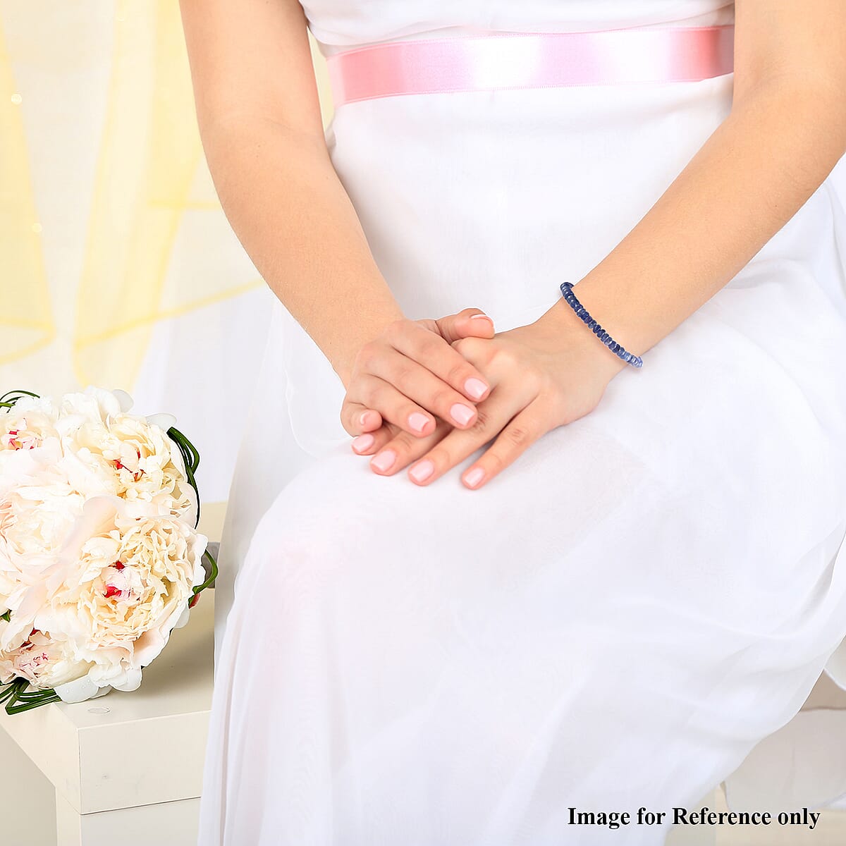 Tanzanite Beaded Adjustable Bracelet in Platinum Over Sterling Silver (7.25 In) 24.75 ctw image number 2