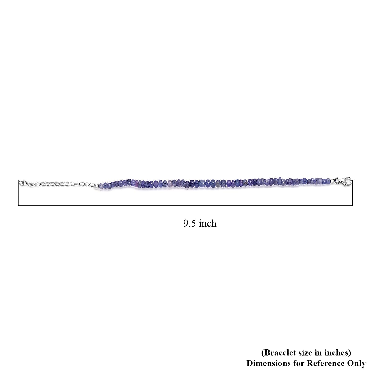 Tanzanite Beaded Adjustable Bracelet in Platinum Over Sterling Silver (7.25 In) 24.75 ctw image number 4