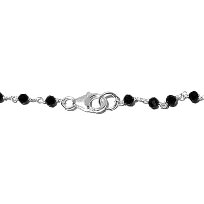 Ankur Treasure Chest Thai Black Spinel Beaded Necklace 20 Inches in Platinum Over Sterling Silver 14.90 ctw