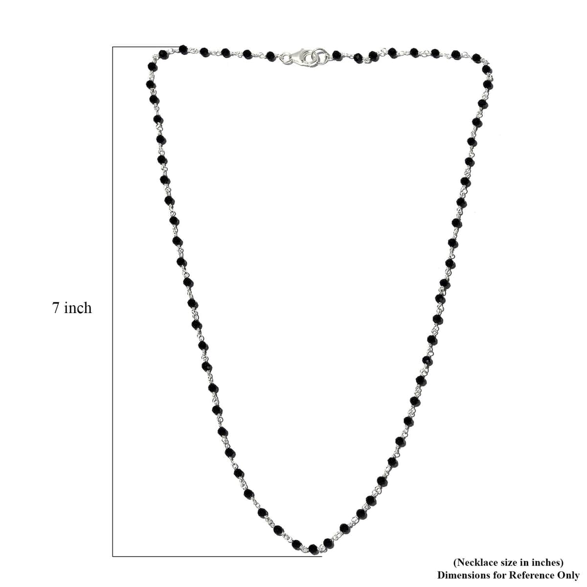 Natural Thai Black Spinel Beaded Necklace 20 Inches in Platinum Over Sterling Silver 14.90 ctw image number 5