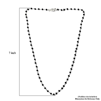 Ankur Treasure Chest Thai Black Spinel Beaded Necklace 20 Inches in Platinum Over Sterling Silver 14.90 ctw