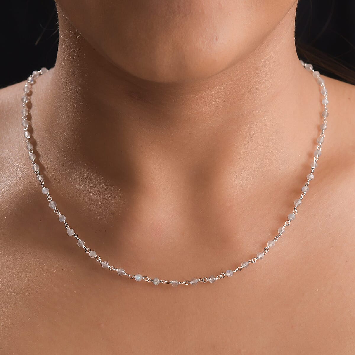 Ankur Treasure Chest Malagasy Labradorite Beaded Necklace 20 Inches in Platinum Over Sterling Silver 11.25 ctw image number 2