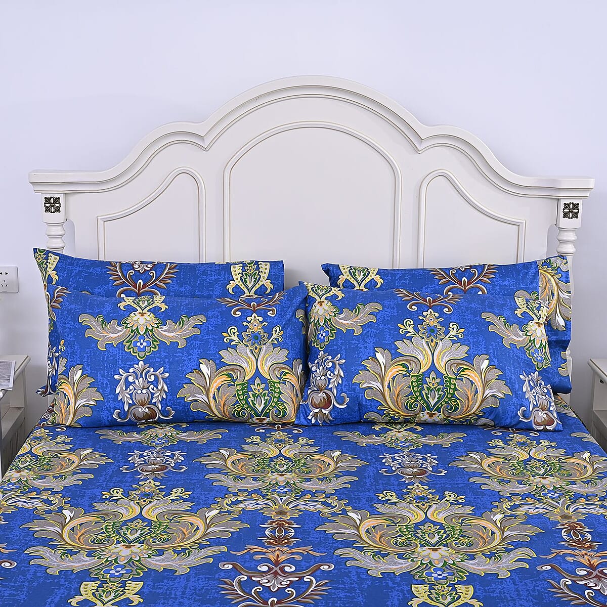 Homesmart Classic Damask Print Pattern 6 Pcs Microfiber Sheet Set (with 14 Deep Pocket) - Queen , Bed Sheets , Fitted Sheet , Bed Sheet Set , Microfiber Sheets image number 3