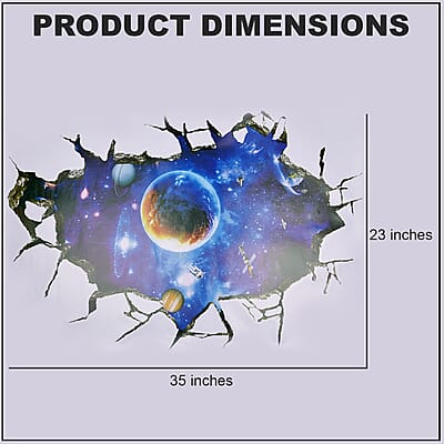 Multi Color 3D Space Floor and Wall Sticker, Removable Creative Home Wall Art Mural and Decoration Accessories