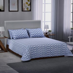 Homesmart Elegant Floral Print Pattern 6 Pcs Microfiber Sheet Set (with 14 Deep Pocket) - King, Bed Sheets, Fitted Sheet, Bed Sheet Set, Microfiber Sheets