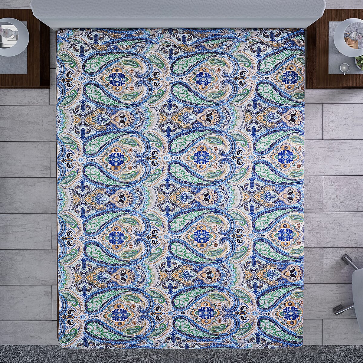 HOMESMART Paisley Print Pattern 6 Pcs Microfiber Sheet Set (with 14 Deep Pocket) - King , Bed Sheets , Fitted Sheet , Bed Sheet Set , Microfiber Sheets image number 2