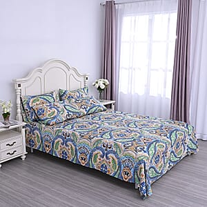 Homesmart Paisley Print Pattern 6 Pcs Microfiber Sheet Set (with 14 Deep Pocket) - Queen, Bed Sheets, Fitted Sheet, Bed Sheet Set, Microfiber Sheets
