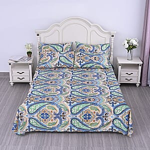 Homesmart Paisley Print Pattern 6 Pcs Microfiber Sheet Set (with 14 Deep Pocket) - Queen, Bed Sheets, Fitted Sheet, Bed Sheet Set, Microfiber Sheets