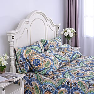 Homesmart Paisley Print Pattern 6 Pcs Microfiber Sheet Set (with 14 Deep Pocket) - Queen, Bed Sheets, Fitted Sheet, Bed Sheet Set, Microfiber Sheets