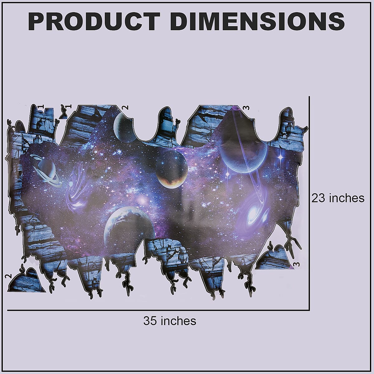 Multi Color 3D Universe Floor and Wall Sticker, Removable Creative Home Wall Art Mural and Decoration Accessories image number 3