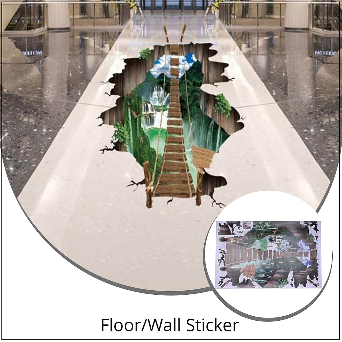 Multi Color 3D Sea World Floor and Wall Sticker, Removable Creative Home Wall Art Mural and Decoration Accessories image number 1