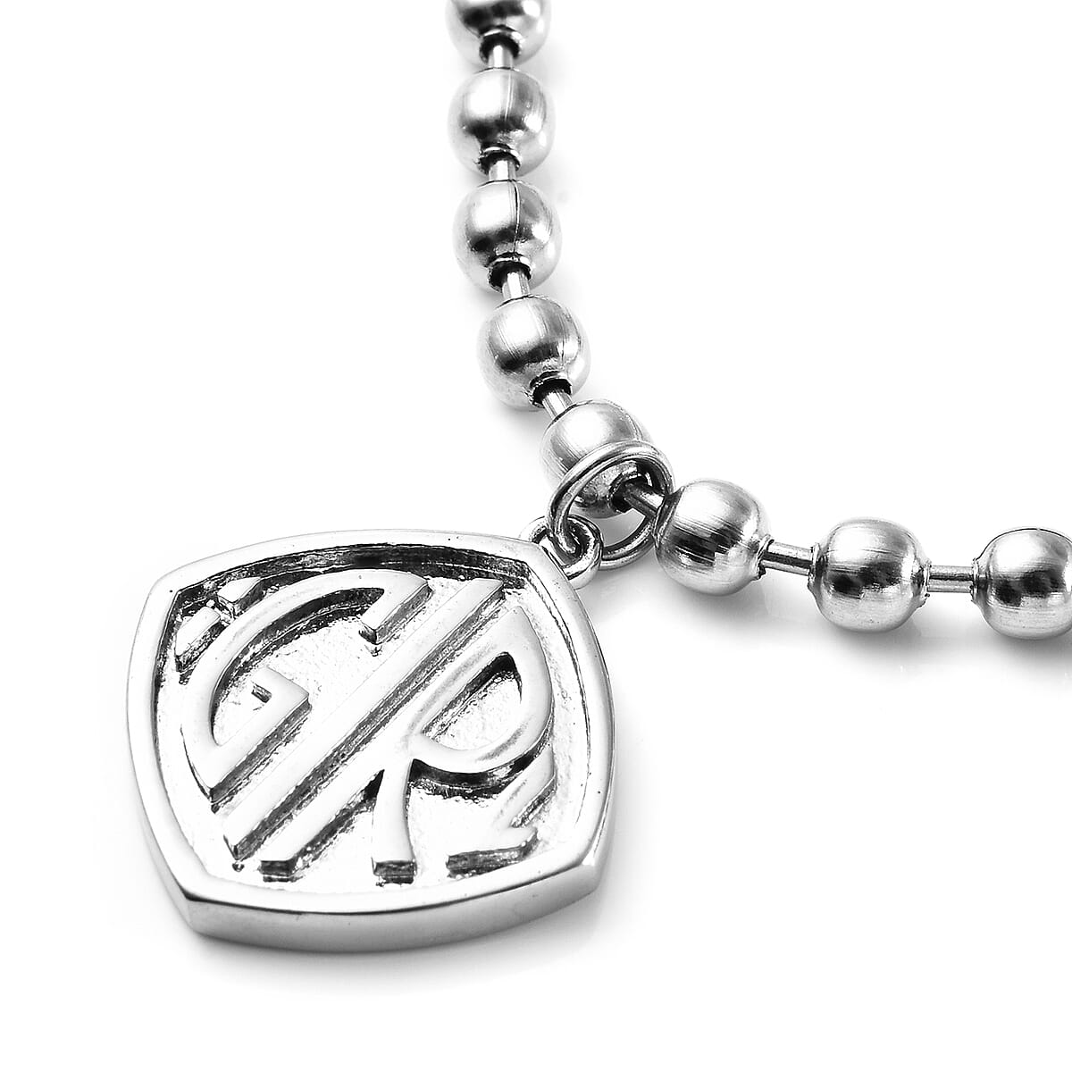 Engraved I Girl Necklace 18 Inches in Stainless Steel 34.57 Grams image number 4